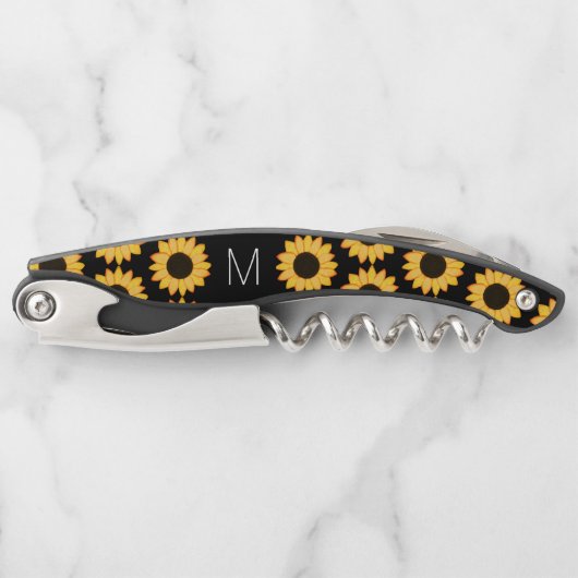 ヒマワリモノグラ素朴ムカントリーウエディング ソムリエナイフ (正面)