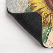 ヒマワリヴィンテージダマスク花文芸術 マウスパッド (コーナー)