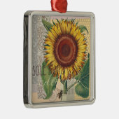 ヒマワリヴィンテージダマスク花文芸術 メタルオーナメント (右)