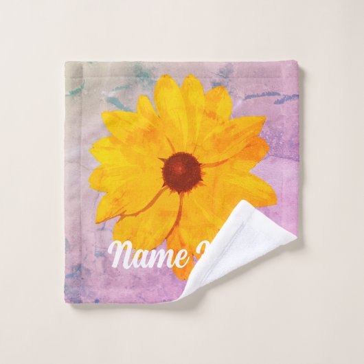 ヒマワリヴィンテージピンク ウォッシュタオル (ウォッシュタオル)