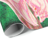 ヒマワリヴィンテージブライトピンクグリーンのデコパージュ ラッピングペーパー (ロールコーナー)