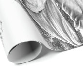 ヒマワリヴィンテージ白黒アート ラッピングペーパー (ロールコーナー)