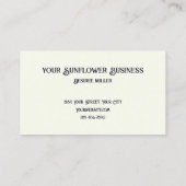 ヒマワリヴィンテージ白黒Ephemeraテクスチャ 名刺 (裏面)