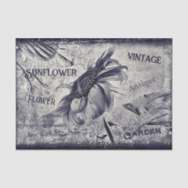 ヒマワリヴィンテージ白黒Ephemeraテクスチャ 薄葉紙