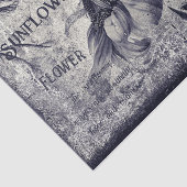 ヒマワリヴィンテージ白黒Ephemeraテクスチャ 薄葉紙 (詳細)