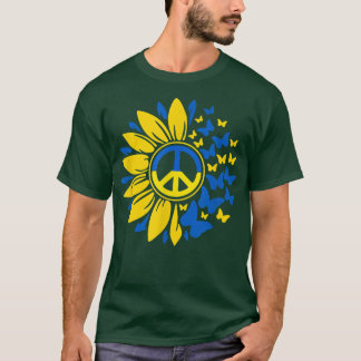 ヒマワリーウクライナ国旗ウクライナ国旗Prid Tシャツ