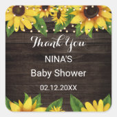 ヒマワリーウッドストリングサンキュークラシックラウンド スクエアシール (正面)