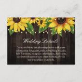ヒマワリーウッドストリングライ結婚ツズアコモデーション エンクロージャーカード (正面)