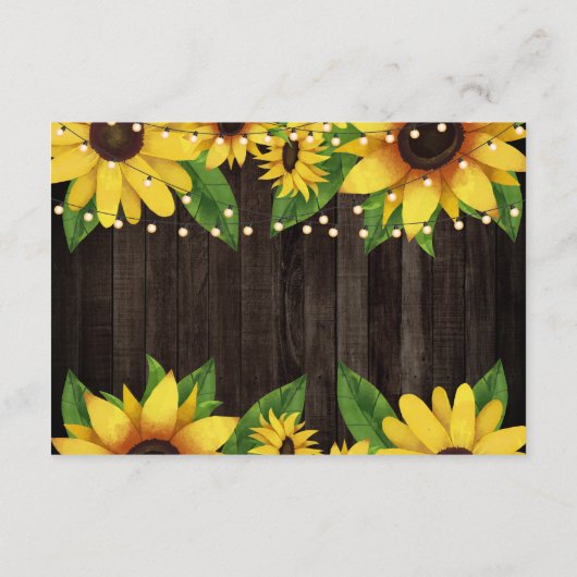 ヒマワリーウッドストリングライ結婚ツズアコモデーション エンクロージャーカード (裏面)