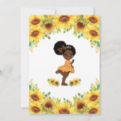 ヒマワリーカットアフリカ系アメリカ人ガール誕生日 招待状 (裏面)