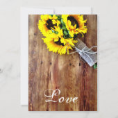 ヒマワリーブーケ素朴カントリーウエディング招待状 招待状 (裏面)