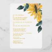 ヒマワリ丸結婚金ゴールド 箔招待状 (正面)
