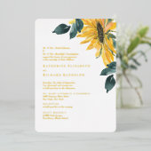 ヒマワリ丸結婚金ゴールド 箔招待状 (立ち正面)