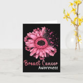 ヒマワリ乳癌認識度ピンクリボンO カード (黄色い花)