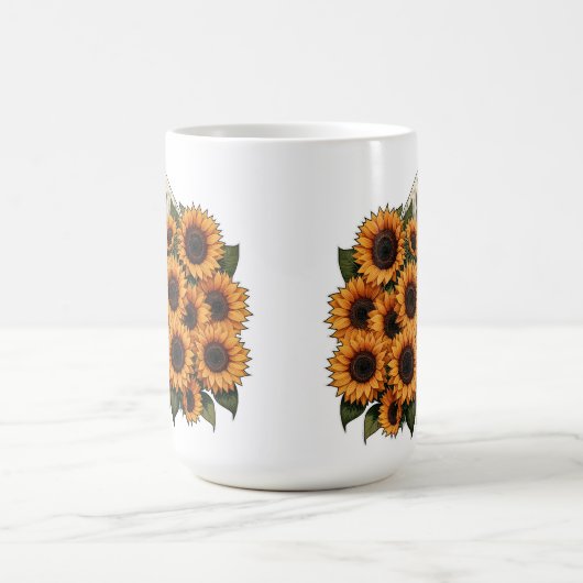 ヒマワリ付きアパロオーサ馬 コーヒーマグカップ (中央)