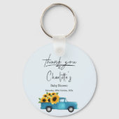 ヒマワリ付きウオーターカラートラック赤ちゃんシャワー キーホルダー (裏面)