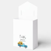 ヒマワリ付きウオーターカラートラック赤ちゃんシャワー フェイバーボックス (オープン)