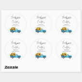 ヒマワリ付きウオーターカラートラック赤ちゃんシャワー ラウンドシール (シート)