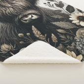 ヒマワリ付きハイランドブル シェルパブランケット (3/4)