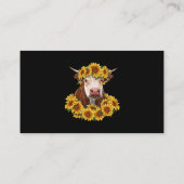 ヒマワリ付き牛農業農家ライフ牛愛好家 名刺 (裏面)