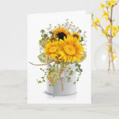 ヒマワリ付転がきトイレ紙 カード (黄色い花)