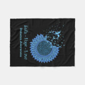 ヒマワリ信仰ホープ愛糖尿病認識度Diabe フリースブランケット (正面(横))