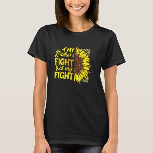 ヒマワリ兄弟の戦いは私の戦い黄色いリボン Tシャツ (正面)