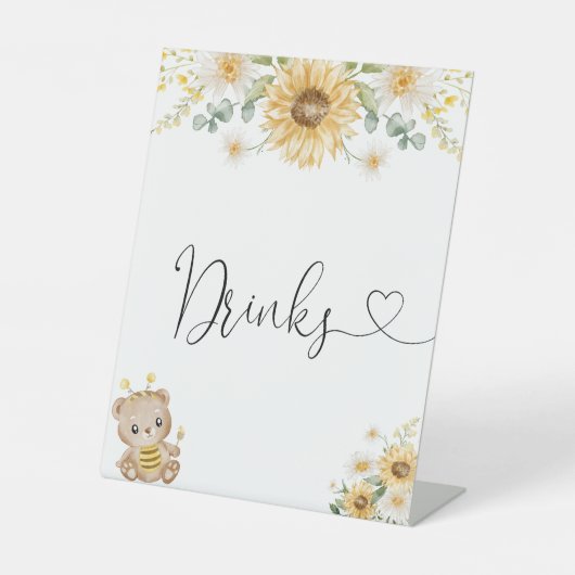 ヒマワリ入りハチグマ 台座サイン (正面)