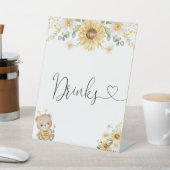 ヒマワリ入りハチグマ 台座サイン (インサイチュ)