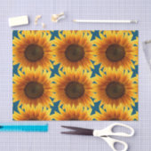 ヒマワリ入りブルーティッシュペーパー 薄葉紙 (クラフト)