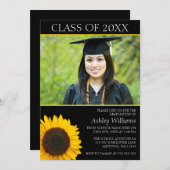 ヒマワリ写真卒業発表 招待状 (正面/裏面)