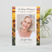 ヒマワリ写真記念お葬式 サンキューカード (スタンド正面)