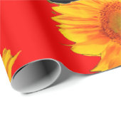 ヒマワリ分野の3羽の黒い鳥 ラッピングペーパー (ロールコーナー)