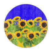 ヒマワリ切り板ウクライナ国旗の色 カッティングボード (正面)