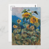 ヒマワリ勉強 | マリー・エグナー ポストカード (正面/裏面)