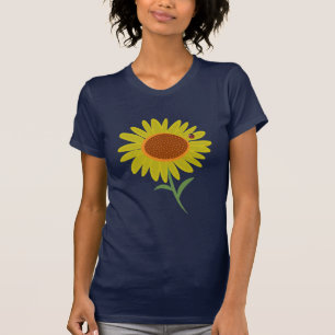 ヒマワリ及びてんとう虫 Tシャツ