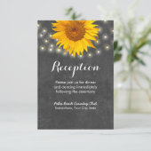 ヒマワリ及びひもライト黒板の披露宴 エンクロージャーカード (スタンド正面)