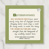 ヒマワリ及びハチミツ製品ラベル フェイバータグ (裏面)