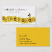 ヒマワリ及び蝶庭師の花屋のブティック 名刺 (正面/裏面)