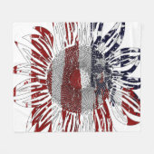 ヒマワリ国旗 フリースブランケット (正面(横))