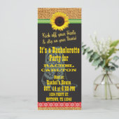 ヒマワリ女性のカーボーイバチェロレッテ招待状 招待状 (スタンド正面)