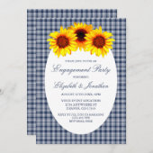 ヒマワリ婚約パーティ 招待状 (正面/裏面)
