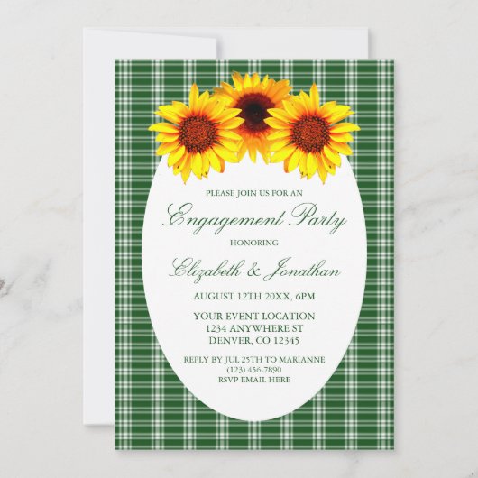 ヒマワリ婚約パーティ 招待状 (正面)