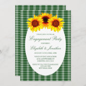 ヒマワリ婚約パーティ 招待状 (正面/裏面)