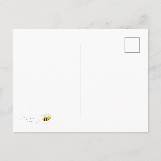 ヒマワリ幸せででぶつかれるミツバチ新居 案内ポストカード (裏面)
