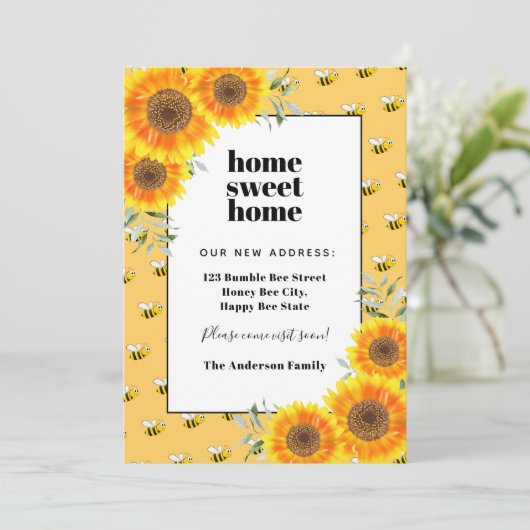 ヒマワリ幸せででぶつかれるミツバチ新居 案内状 (スタンド正面)