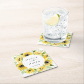 ヒマワリ庭園の結婚式コースター スクエアペーパーコースター (インサイチュ)