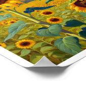 ヒマワリ忙しフィールドBees Art 8x10 ポスター (角)