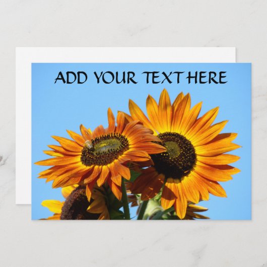 ヒマワリ招待状カードパーティの招待状イベント 招待状 (正面/裏面)