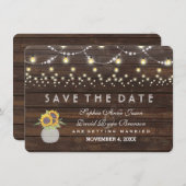 ヒマワリ文字列ライト古い木日付を保存 セーブザデート (正面/裏面)